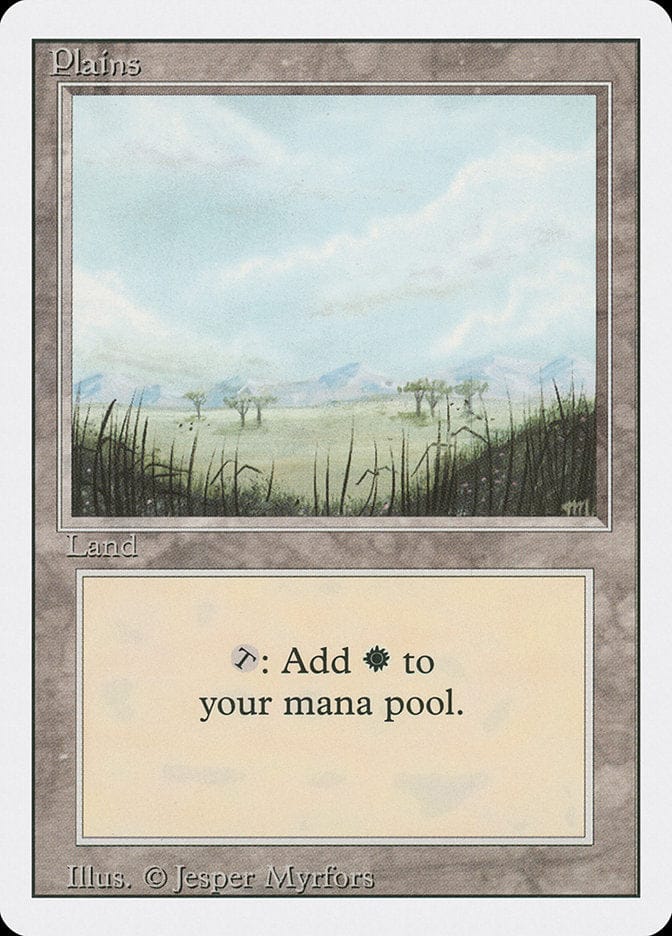 Plains (Trees on Plain / Signature on Right) [Revised Edition] Magic: The Gathering
