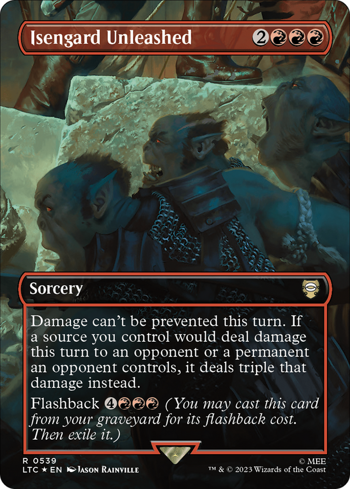 Isengard Unleashed (Borderless) (Surge Foil) [The Lord of the Rings: Tales of Middle-Earth Commander] Magic: The Gathering