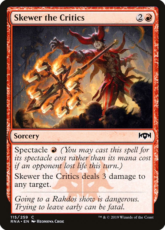 Skewer the Critics [Ravnica Allegiance] Magic: The Gathering