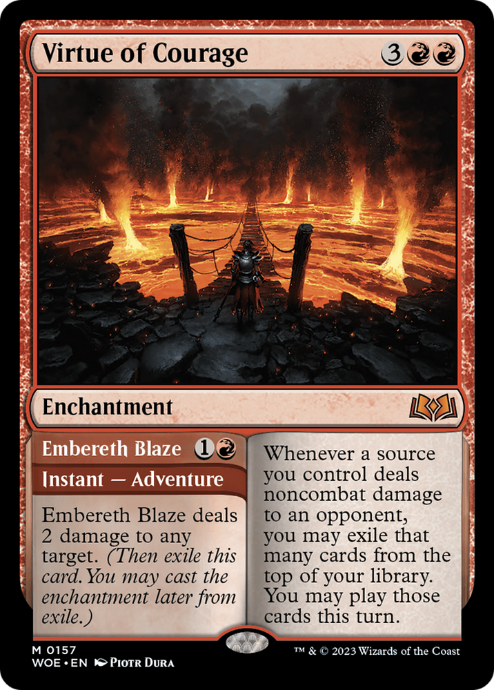 Virtue of Courage // Embereth Blaze [Wilds of Eldraine] Magic: The Gathering