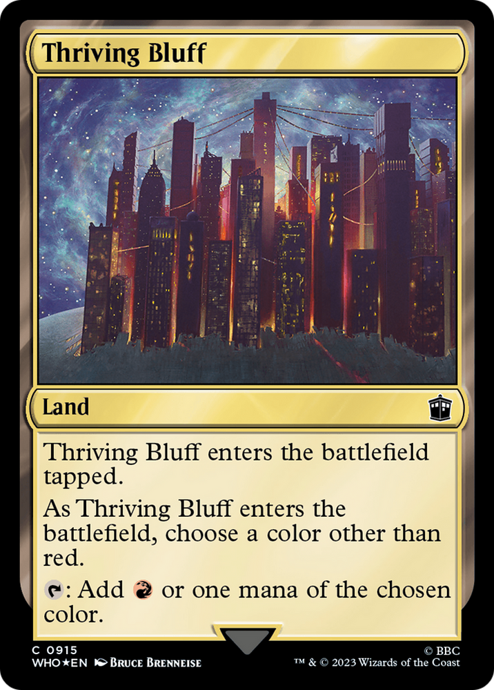 Thriving Bluff (Surge Foil) [Doctor Who] Magic: The Gathering