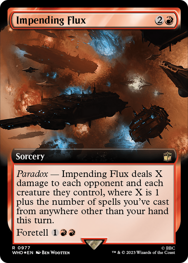Impending Flux (Extended Art) (Surge Foil) [Doctor Who] Magic: The Gathering