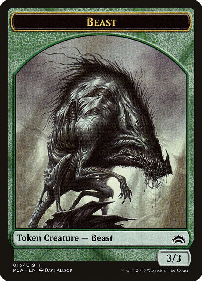 Beast // Saproling Double-Sided Token [Planechase Anthology Tokens] Magic: The Gathering