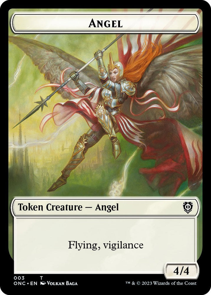 Soldier (008) // Angel Double-Sided Token [Phyrexia: All Will Be One Commander Tokens] Magic: The Gathering