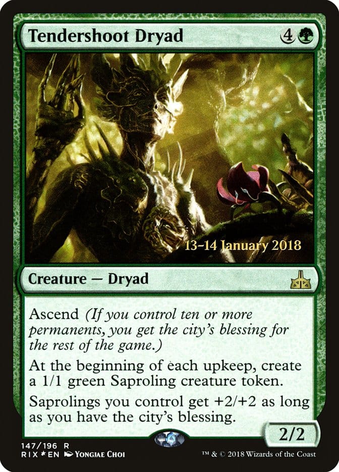 Tendershoot Dryad [Rivals of Ixalan Prerelease Promos] Magic: The Gathering
