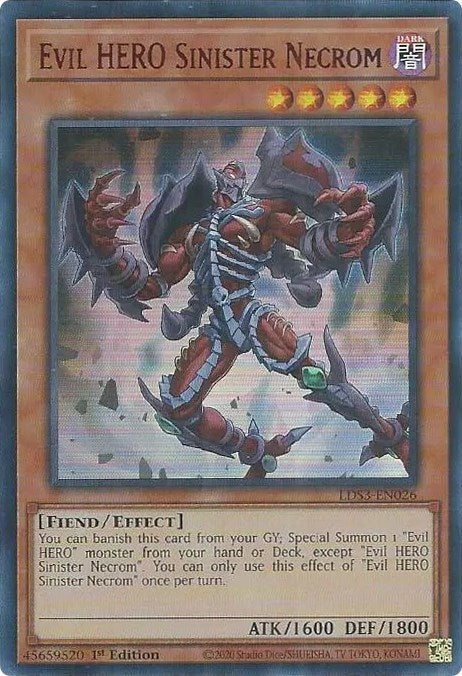 Evil HERO Sinister Necrom (Red) [LDS3-EN026] Ultra Rare - Yugioh Cards For Your TCG Needs!