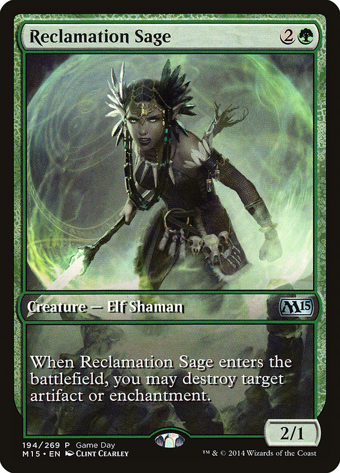 Reclamation Sage (Game Day) [Magic 2015 Promos] Magic: The Gathering