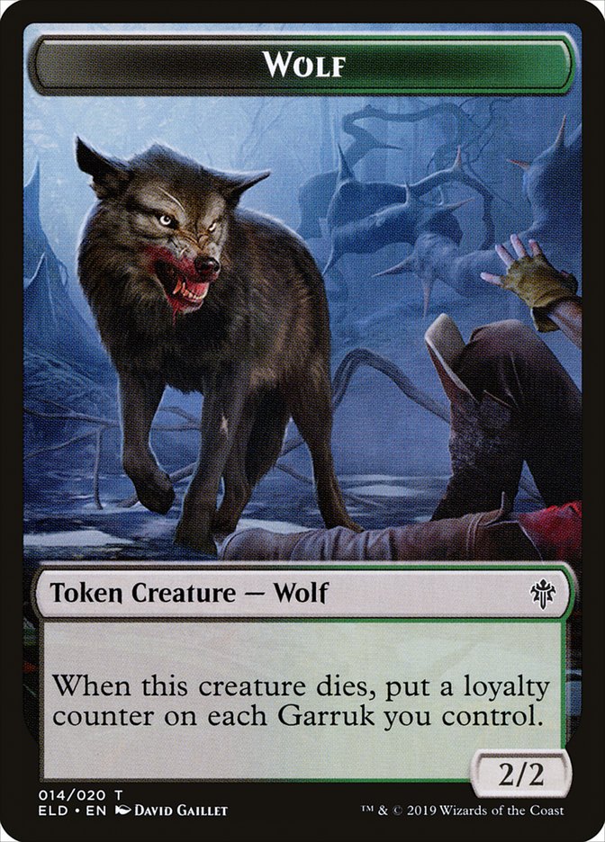 Wolf Token [Throne of Eldraine Tokens] Magic: The Gathering