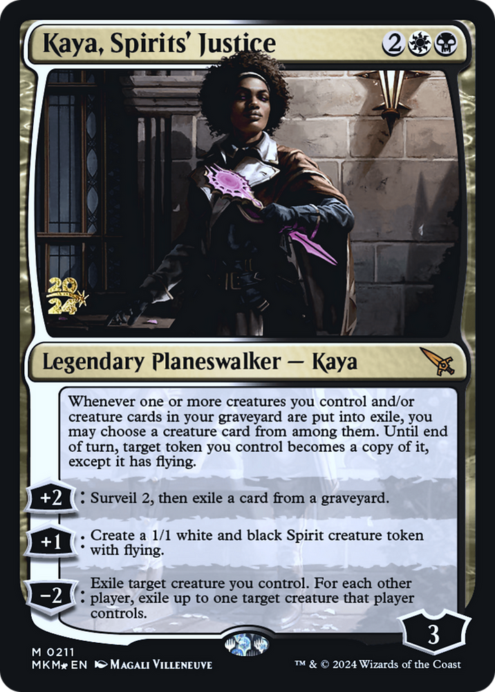 Kaya, Spirits' Justice [Murders at Karlov Manor Prerelease Promos] Magic: The Gathering