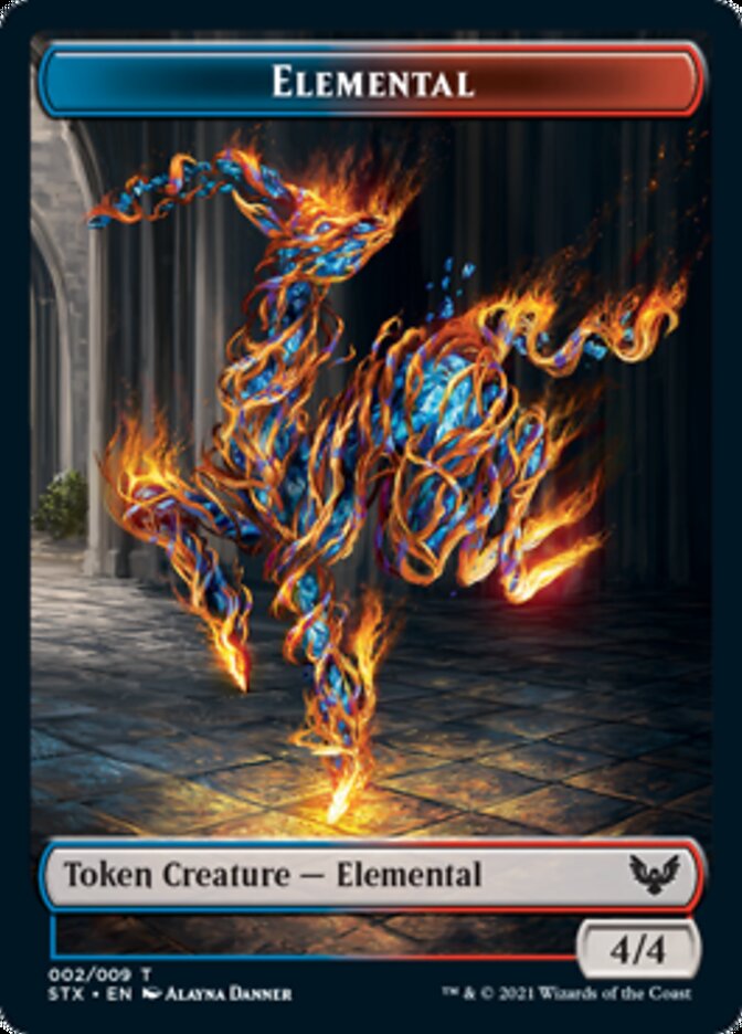 Elemental // Rowan, Scholar of Sparks Emblem Double-Sided Token [Strixhaven: School of Mages Tokens] Magic: The Gathering