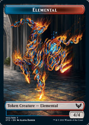 Elemental // Rowan, Scholar of Sparks Emblem Double-Sided Token [Strixhaven: School of Mages Tokens] Magic: The Gathering