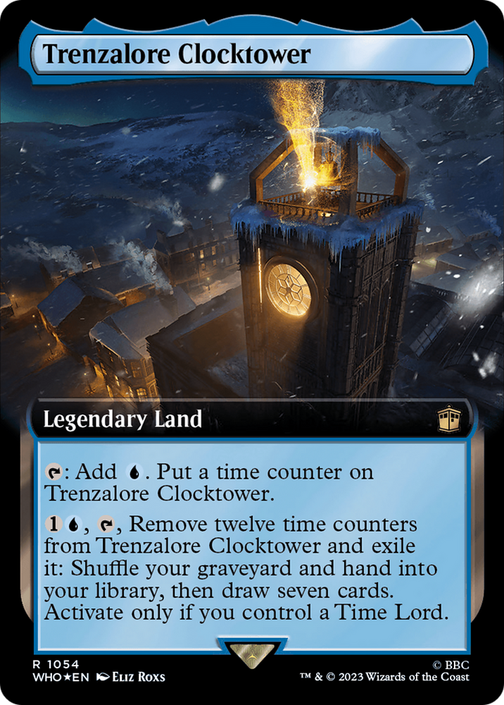 Trenzalore Clocktower (Extended Art) (Surge Foil) [Doctor Who] Magic: The Gathering