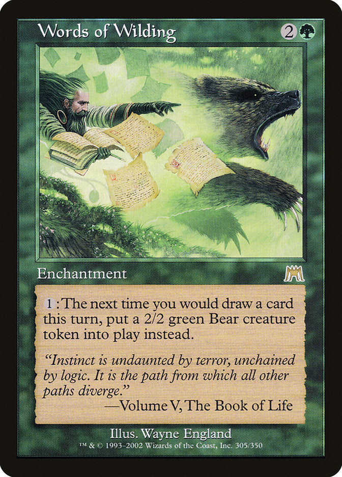 Words of Wilding [Onslaught] Magic: The Gathering