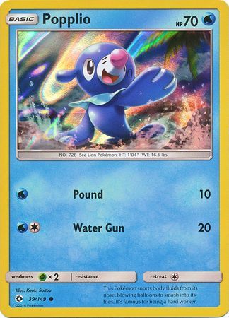 Popplio (39/149) (Water Web Holo) [Sun & Moon: Base Set] Pokémon