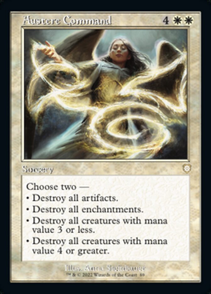 Austere Command (Retro) [The Brothers' War Commander] Magic: The Gathering
