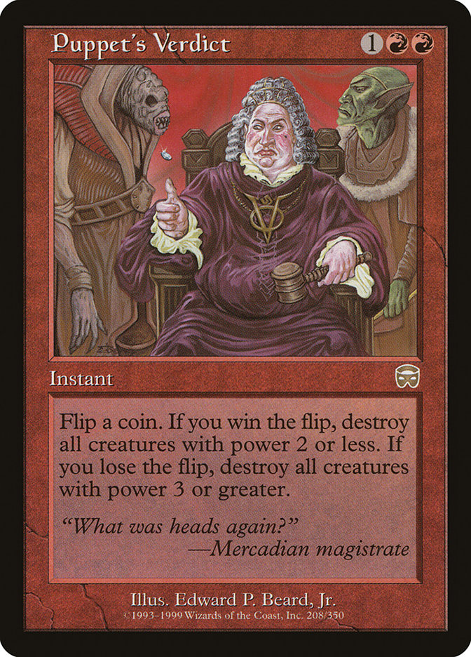 Puppet's Verdict [Mercadian Masques] Magic: The Gathering
