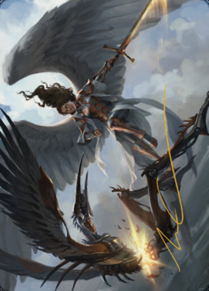 Destroy Evil Art Card (Gold-Stamped Signature) [Dominaria United Art Series] Magic: The Gathering
