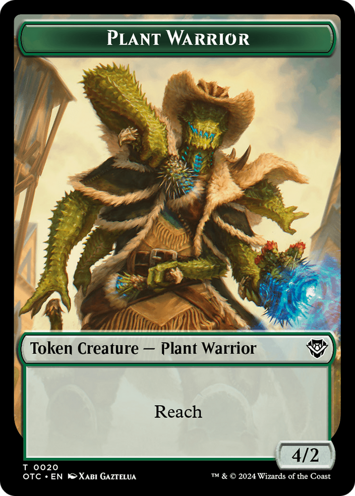 Plant Warrior // Treasure Double-Sided Token [Outlaws of Thunder Junction Commander Tokens] Magic: The Gathering
