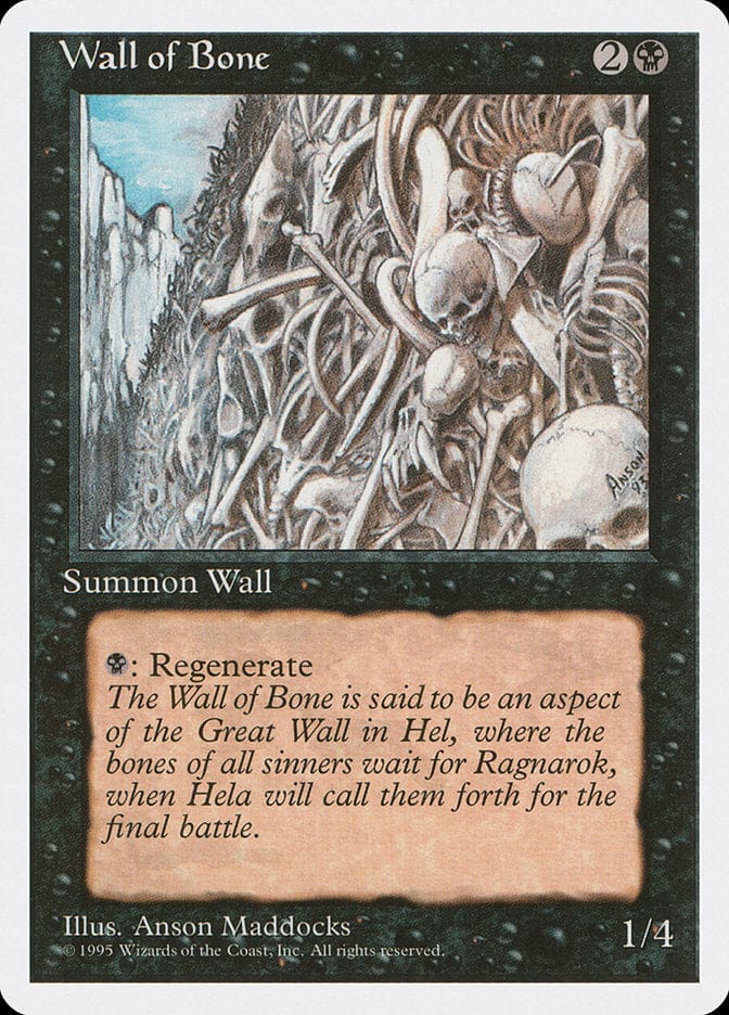 Wall of Bone [Fourth Edition] Magic: The Gathering
