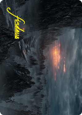 Sundown Pass Art Card (Gold-Stamped Signature) [Innistrad: Crimson Vow Art Series] Magic: The Gathering