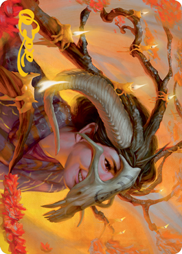 Hedgewitch's Mask Art Card (Gold-Stamped Signature) [Innistrad: Midnight Hunt Art Series] Magic: The Gathering
