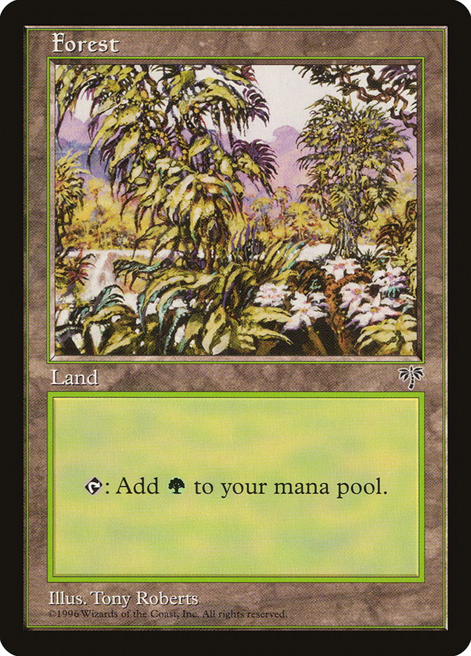 Forest (Open Flowers Bottom Right) [Mirage] Magic: The Gathering