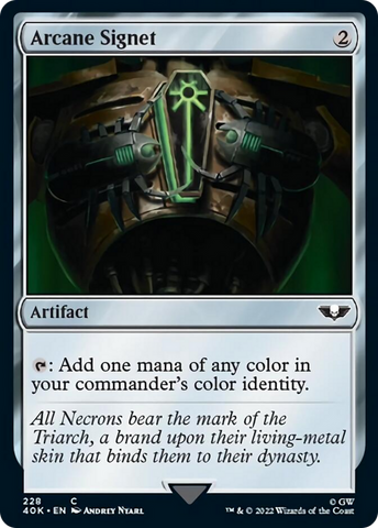 Arcane Signet (228) (Surge Foil) [Warhammer 40,000] Magic: The Gathering