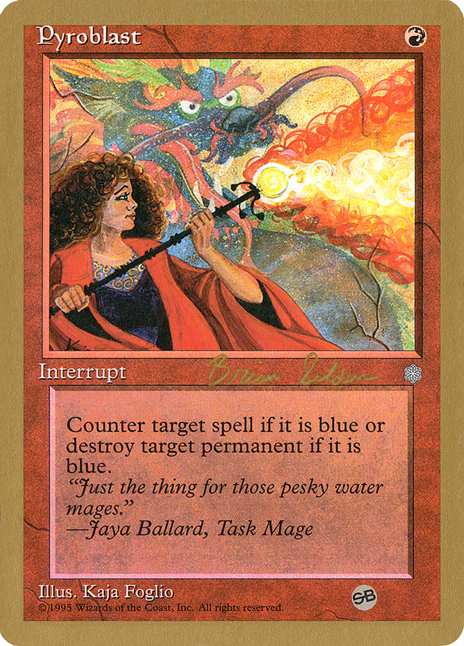 Pyroblast (Brian Selden) (SB) [World Championship Decks 1998] Magic: The Gathering