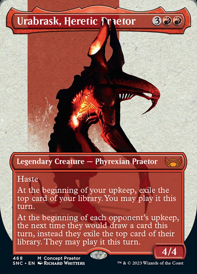 Urabrask, Heretic Praetor (Borderless Concept Praetors) [Phyrexia: All Will Be One] Magic: The Gathering