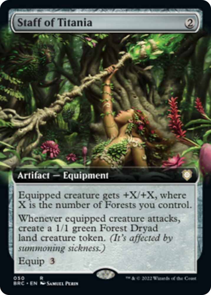 Staff of Titania (Extended Art) [The Brothers' War Commander] Magic: The Gathering