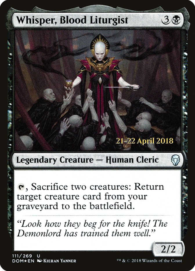 Whisper, Blood Liturgist [Dominaria Prerelease Promos] Magic: The Gathering