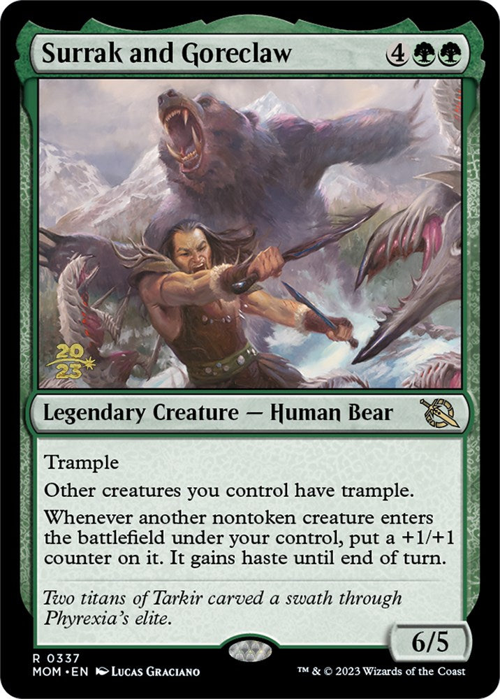 Surrak and Goreclaw [March of the Machine Prerelease Promos] Magic: The Gathering