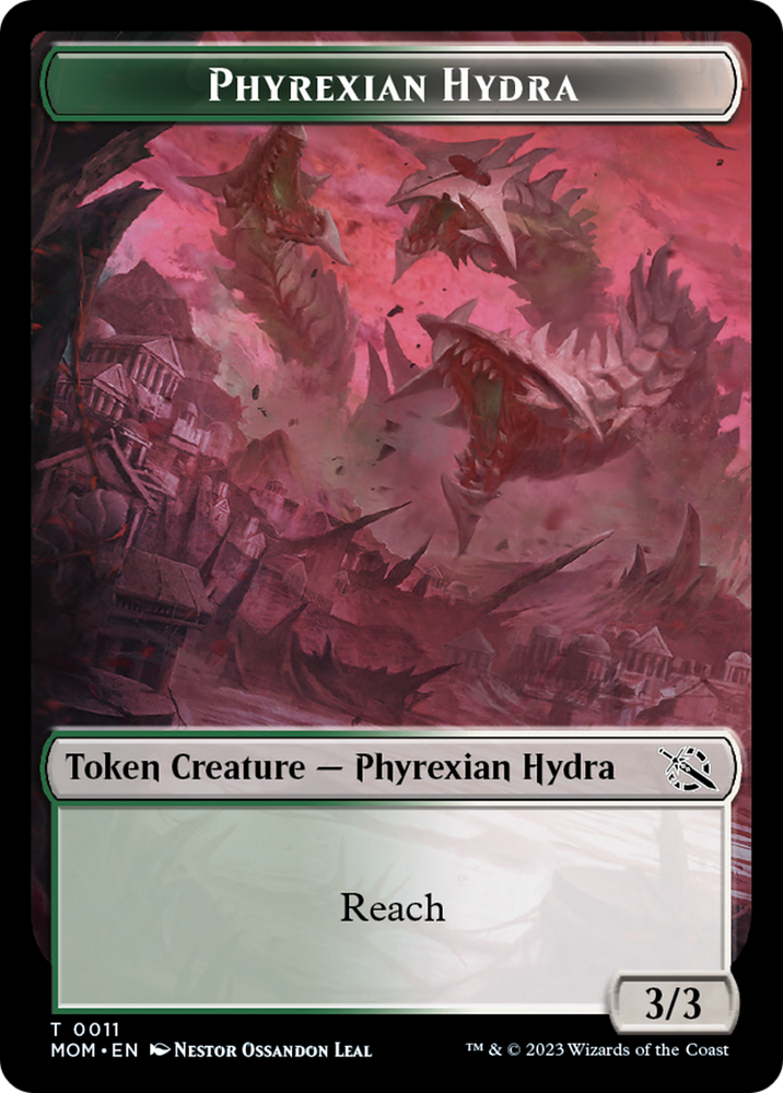Monk // Phyrexian Hydra (11) Double-Sided Token [March of the Machine Tokens] Magic: The Gathering