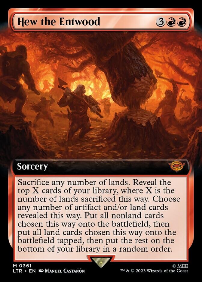 Hew the Entwood (Extended Art) [The Lord of the Rings: Tales of Middle-Earth] Magic: The Gathering