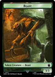 Dalek // Beast Double-Sided Token [Doctor Who Tokens] Magic: The Gathering