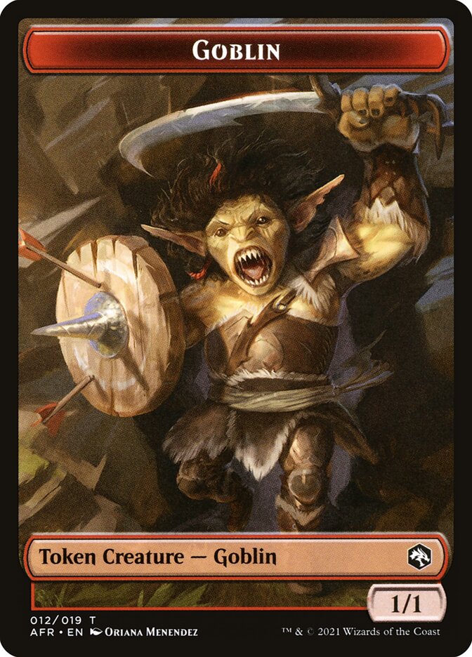 Clue // Goblin Double-Sided Token [Dungeons & Dragons: Adventures in the Forgotten Realms Commander Tokens] Magic: The Gathering