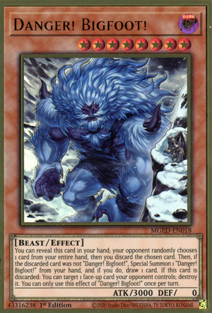 Danger! Bigfoot! (Alternate Art) [MGED-EN018] Gold Rare - Yugioh Cards For Your TCG Needs!