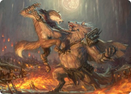 Duel for Dominance Art Card [Innistrad: Midnight Hunt Art Series] Magic: The Gathering