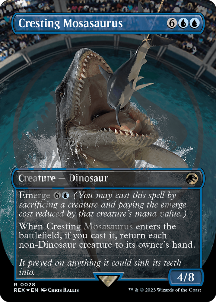 Cresting Mosasaurus (Emblem) (Borderless) [Jurassic World Collection Tokens] Magic: The Gathering