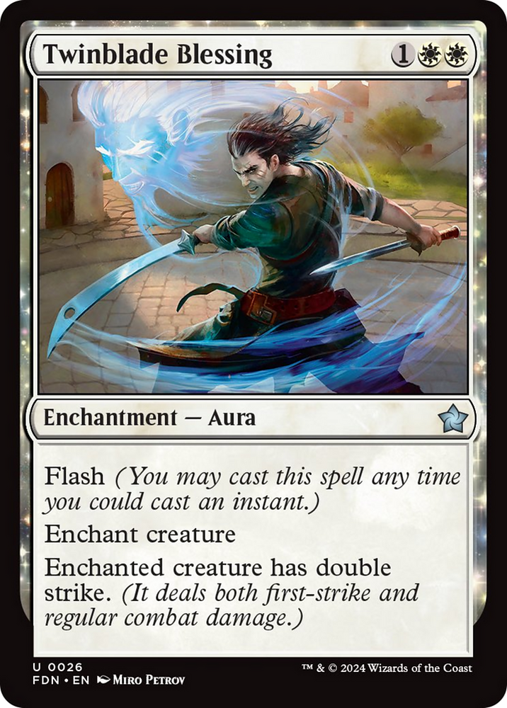 Twinblade Blessing [Foundations] Magic: The Gathering