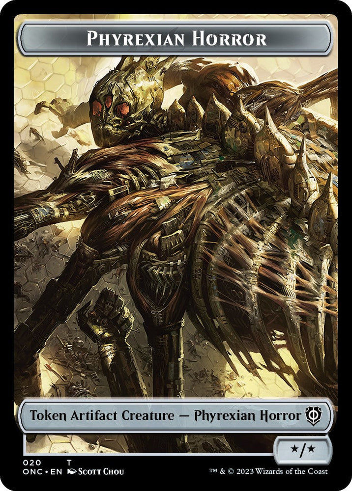 Phyrexian Wurm // Phyrexian Horror Double-Sided Token [Phyrexia: All Will Be One Commander Tokens] Magic: The Gathering