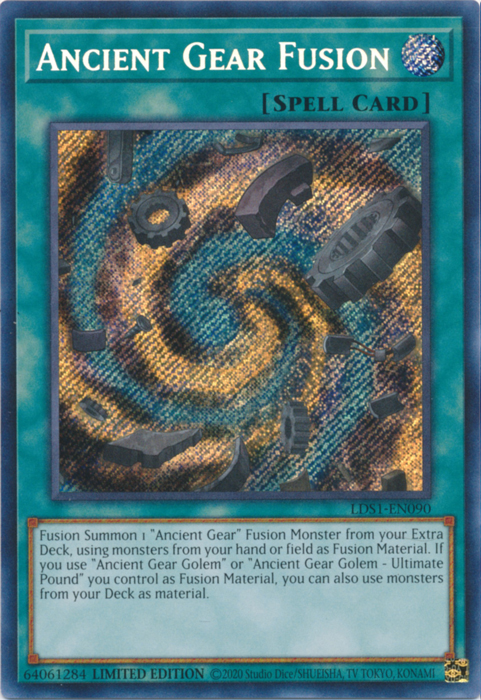 Ancient Gear Fusion [LDS1-EN090] Secret Rare - Yugioh Cards For Your TCG Needs!