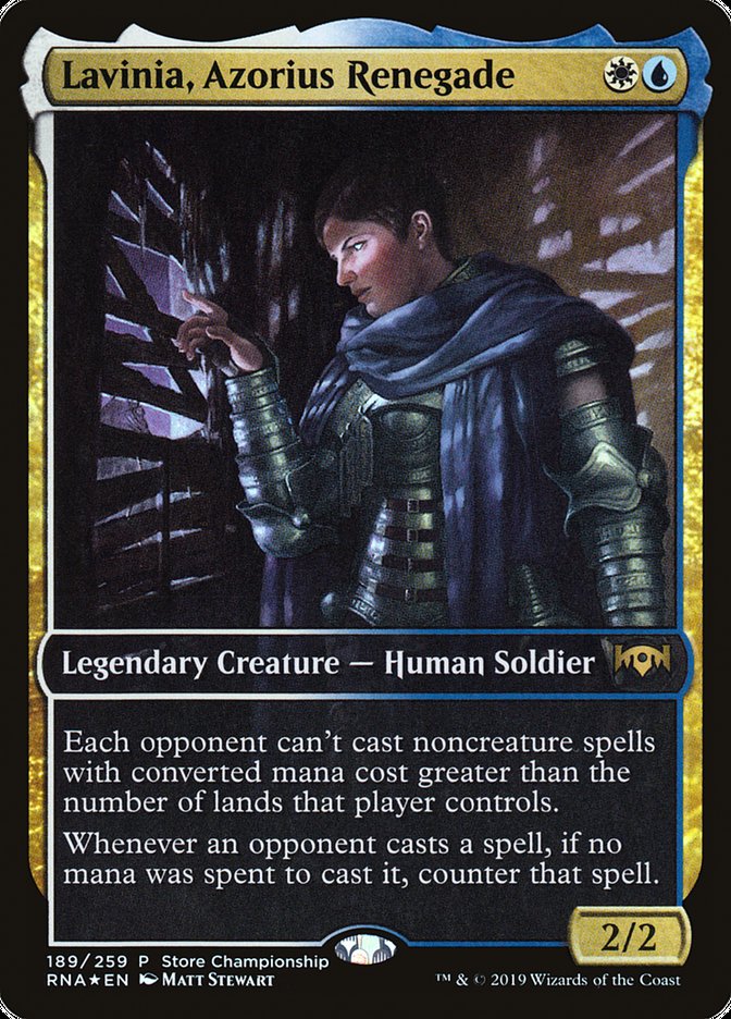 Lavinia, Azorius Renegade (Store Championship) (Full Art) [Ravnica Allegiance Promos] Magic: The Gathering