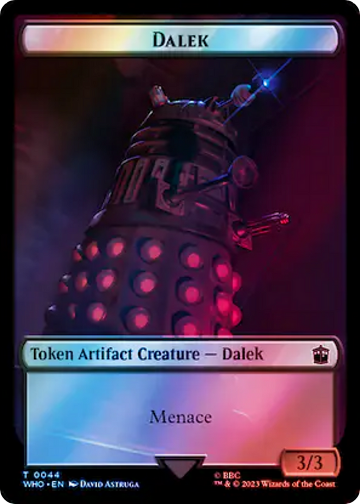 Dalek // Treasure (0063) Double-Sided Token (Surge Foil) [Doctor Who Tokens] Magic: The Gathering