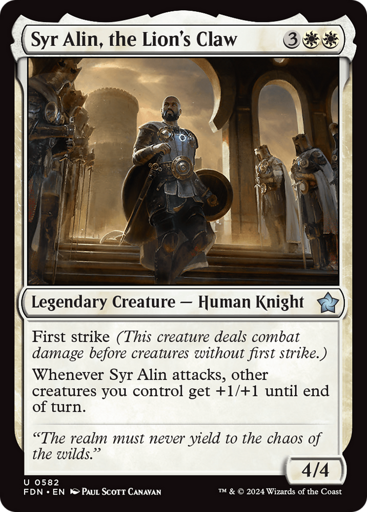 Syr Alin, the Lion's Claw [Foundations] Magic: The Gathering