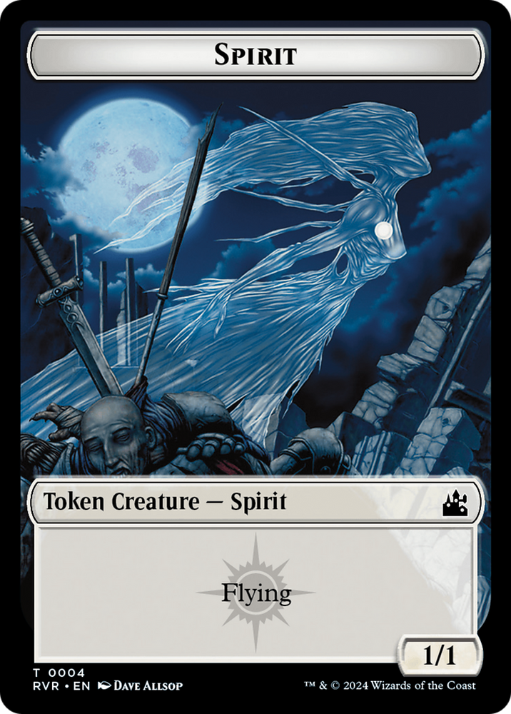 Spirit (0018) // Spirit (0004) Double-Sided Token [Ravnica Remastered Tokens] Magic: The Gathering