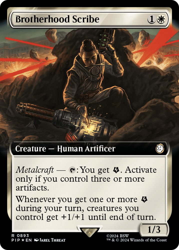 Brotherhood Scribe (Extended Art) (Surge Foil) [Fallout] Magic: The Gathering