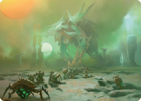 Green Sun's Twilight Art Card [Phyrexia: All Will Be One Art Series] Magic: The Gathering