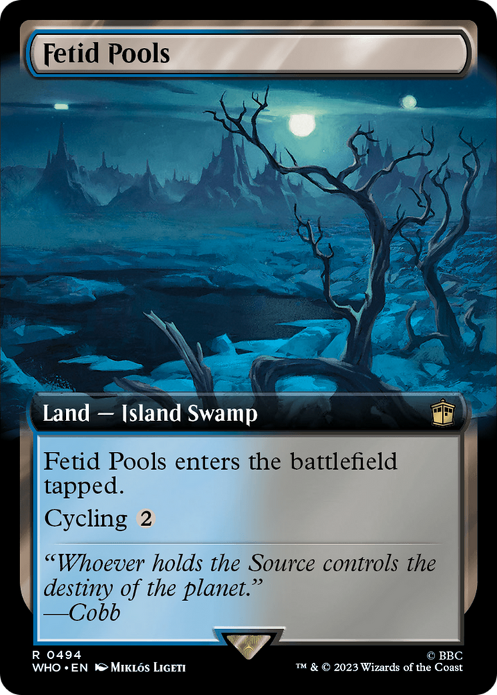 Fetid Pools (Extended Art) [Doctor Who] Magic: The Gathering