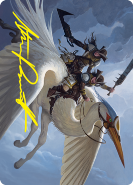 Gryffwing Cavalry Art Card (Gold-Stamped Signature) [Innistrad: Crimson Vow Art Series] Magic: The Gathering